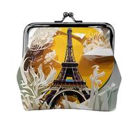 Portamonete da donna con stampa Torre Eiffel di Parigi, piccolo portamonete con chiusura a bacio, per monete, carte e piccoli oggetti