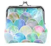 Portamonete da donna e tasche personalizzate con motivo a squame di sirena, colore verde, con fibbia di blocco, per cambio di carte, chic squame di sirena, colore: verde, Chic Scaglie di Sirena Verde