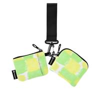 Portamonete da donna fluorescente, giallo-verde, piccole custodie per carte di credito, organizer per denaro staccabile, con tasca con cerniera, per donne, 2 pezzi, Giallo-verde fluorescente, 1 size,