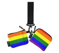 Portamonete da donna, formato compatto, organizer per carte con cerniera, tasca portamonete, per donne e ragazze, 2 pezzi, Rainbow Pride Flag Gay LGBT Pride Day Month Parade Comunità LGBTQ, 4.13"(L) x