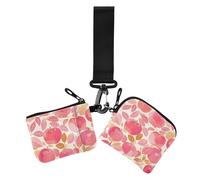 Portamonete da donna in oro rosa con fiore personalizzato per San Valentino, porta monete, alla moda, con cerniera, portamonete con cerniera, per donna, confezione da 2, Oro rosa San Valentino Fiore