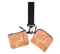 Portamonete da donna in oro rosa San Valentino rosa porta biglietti da visita sottile piatto porta soldi organizer con tasca con cerniera per donna 2 pezzi, Rosa Oro rosa San Valentino, 1 size, Casual