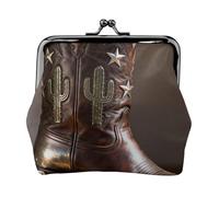Portamonete da donna in pelle a forma di stivale da cowboy, piccolo portafoglio con chiusura a bacio, mini porta carte per chiavi, rossetto, carino portamonete da viaggio