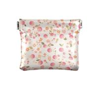 Portamonete da donna in pelle a quadretti con fiori di pesche, impermeabile, organizer per gioielli da viaggio per uomo e donna