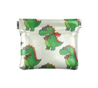 Portamonete da donna in pelle beige con silhouette di dinosauro con disegno di dinosauri, portamonete unico per le donne, Beige cartone animato occhiali da sole dinosauro, 1 size, Stampa artistica