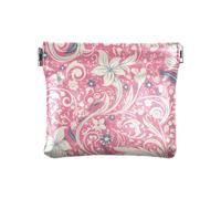 Portamonete da donna in pelle bianca e pesca, con mulino a vento, comodo mini portamonete, portamonete per ragazze e signore