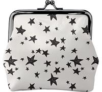 Portamonete da donna in pelle color crema con stelle, piccolo portamonete con chiusura a lucchetto a bacio e fibbia, regalo per ragazza, Come nella foto, Taglia unica, Organizer per borse