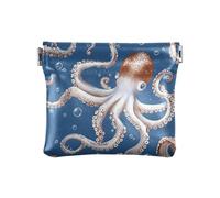 Portamonete da donna in pelle con animali marini blu marino di bellezza unico portamonete per ragazze signore borsa, bellezza animale mare animali marini blu, Decorazione