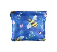 Portamonete da donna in pelle con api del fumetto blu reale unico organizer per gioielli per le donne, cartone animato Api Royal Blue, 1 size, Stampa artistica
