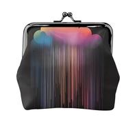 Portamonete da donna in pelle con arcobaleno colorato, piccolo portafoglio con chiusura a bacio, mini porta carte per chiavi, rossetto, carino portamonete da viaggio