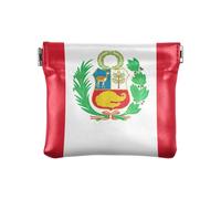 Portamonete da donna in pelle con bandiera del Perù carino mini portafoglio per ragazze donne signore