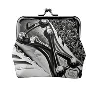 Portamonete da donna in pelle con borchie a forma di stivale da calcio, piccolo portafoglio con chiusura a bacio, mini porta carte per chiavi, rossetto, carino portamonete da viaggio