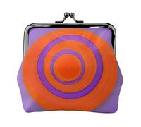 Portamonete da donna in pelle con cerchio centrale, piccolo portafoglio con chiusura a bacio, mini porta carte per chiavi, rossetto, carino portamonete da viaggio