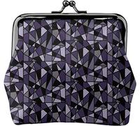 Portamonete da donna in pelle con design geometrico, viola e nero, piccolo portamonete con chiusura a lucchetto a bacio e fibbia portafoglio per ragazza regalo, Come nella foto, Taglia unica,