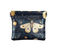 Portamonete da donna in pelle con farfalla egiziana, stile bohémien, comodo portamonete per il trucco, borsa per cambiare, borsa per ragazze, Boho Egitto farfalla nero, Decorazione