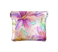 Portamonete da donna in pelle con fiori tropicali estivi, comodo organizer per oggetti personali, per ragazze e donne