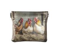 Portamonete da donna in pelle con galli rustici, mini porta carte di credito, per uomo e donna, da viaggio, galli boschi rustici, Decorazione