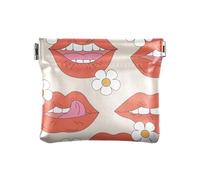 Portamonete da donna in pelle con labbra femminili, stile pop art, borsa per trucchi per donne e ragazze, Comico Femminile Labbra Pop Art, 1 Size, Accessorio da viaggio