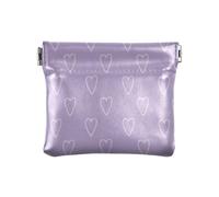 Portamonete da donna in pelle con linee audaci disegnate a forma di cuori astratti viola comodo gioiello per donne ragazzi ragazze