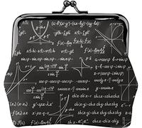 Portamonete da donna in pelle con modelli e calcoli matematici, piccolo portamonete con chiusura Kiss-Lock Portafoglio con fibbia per regalo per ragazza