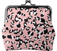 Portamonete da donna in pelle con motivo animale, colore rosa, piccolo portamonete con chiusura a lucchetto a bacio e fibbia, regalo per ragazza, Come nella foto, Taglia unica, Organizer per borse