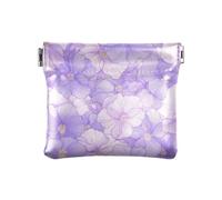 Portamonete da donna in pelle con motivo floreale color lavanda chiaro, comodo organizer per gioielli per ragazze e signore