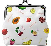 Portamonete da donna in pelle con motivo frutta, piccolo portamonete con chiusura a lucchetto a bacio e fibbia portafoglio per regalo ragazza, Come nella foto, Taglia unica, Organizer per borse