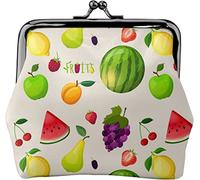 Portamonete da donna in pelle con motivo fruttato, piccolo portamonete con chiusura a lucchetto a bacio e fibbia, regalo per ragazza, Come nella foto, Taglia unica, Organizer per borse