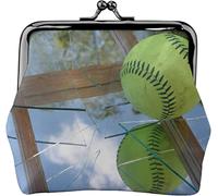 Portamonete da donna in pelle con motivo tennis verde, piccolo portamonete con chiusura a lucchetto a bacio e fibbia portafoglio per ragazza regalo, Come nella foto, Taglia unica, Organizer per borse