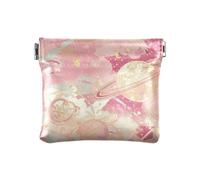 Portamonete da donna in pelle con pianeta, color oro rosa, piccolo portamonete, portamonete, per donne, ragazzi e ragazze, Pianeta oro rosa, Decorazione