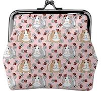Portamonete da donna in pelle con porcellini d'India e coccinelle, piccolo portamonete con chiusura Kiss-Lock Portafoglio con fibbia per regalo per ragazza