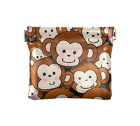 Portamonete da donna in pelle con scimmietta in stile cartone animato, impermeabile, mini portamonete, portamonete da donna, Scimmia carina del fumetto, 1 size, Stampa artistica