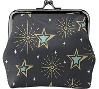 Portamonete da donna in pelle con sfondo nero, senza cuciture, piccolo portamonete con chiusura a lucchetto a bacio e fibbia portafoglio per ragazza regalo, Come nella foto, Taglia unica, Organizer