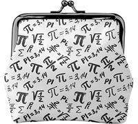 Portamonete da donna in pelle con simbolo Pi bianco, piccolo portamonete con chiusura a lucchetto a bacio e fibbia, regalo per ragazza, Come nella foto, Taglia unica, Organizer per borse