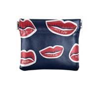 Portamonete da donna in pelle con stampa a labbra, stile vintage, per San Valentino, per organizzare comodamente, Stampa labbra Vintage Valentine Cartoon, 1 size, Stampa artistica