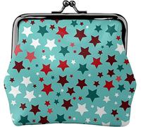 Portamonete da donna in pelle con stelle colorate, piccolo portamonete con chiusura a scatto a forma di bacio, regalo per ragazza, Come nella foto, Taglia unica, Organizer per borse