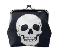 Portamonete da donna in pelle con teschio di graffiti, piccolo portafoglio con chiusura a bacio, mini porta carte per chiavi, rossetto, carino portamonete da viaggio