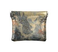 Portamonete da donna in pelle con tramonto sulle montagne cinesi, organizer per chiavi e carte, per donne e signore, Cinese tramonto montagna, 1 size, Stampa artistica