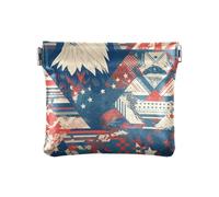 Portamonete da donna in pelle con uccello americano blu rosso selvatico Fancy Change Holder Card Organizer per le donne