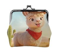 Portamonete da donna in pelle di alpaca cowboy, piccolo portafoglio con chiusura a bacio, mini porta carte per chiavi, rossetto, carino portamonete da viaggio