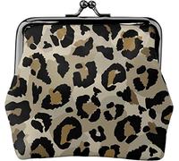 Portamonete da donna in pelle di leopardo senza cuciture, motivo grigio, piccolo portamonete con chiusura a lucchetto a bacio e fibbia portafoglio per ragazza regalo, Come nella foto, Taglia unica,