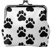 Portamonete da donna in pelle disegnato a mano con impronte di cane, senza cuciture, piccolo portamonete con chiusura a lucchetto a bacio, portafoglio per ragazza regalo, Come nella foto, Taglia
