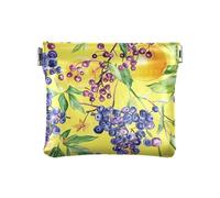 Portamonete da donna in pelle gialla con frutti di sambuco, gioiello unico per ragazze e signore, Frutta di sambuco giallo, 4.33"(L) x 3.74"(W) x 0.39"(H), classico