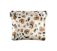 Portamonete da donna in pelle leopardo marrone disegno illustrazione donne ragazze gioielli organizzatore impermeabile, Illustrazione del modello di disegno di leopardo marrone, 1 Size, Accessorio da
