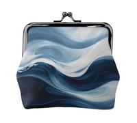 Portamonete da donna in pelle ondulata blu scuro, piccolo portafoglio con chiusura a bacio, mini porta carte per chiavi, rossetto, carino portamonete da viaggio