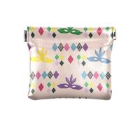 Portamonete da donna in pelle, per carnevale, martedì grasso, festivo, multicolore, con motivo a rombi, Carnevale Mardi Gras Festive Multicolore Rhomb Pattern, 1 Size, Accessorio da viaggio