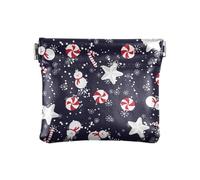 Portamonete da donna in pelle piccola giocattoli di Natale dolci blu ragazze donne signore organizzando sacchetti impermeabili, Giocattoli di Natale Dolci Blu, 1 Size, Accessorio da viaggio