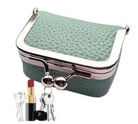 Portamonete da donna in pelle, Portamonete da donna in pelle, organizer per trucchi - Portamonete portamonete portamonete organizer cosmetico con chiusura a bacio per carte di credito in contan