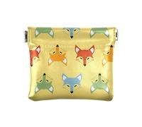 Portamonete da donna, in pelle, portatile, per trucco, per donna, ragazza, volpe, oro, Volpe oro, 1 size, Moderno/adattabile