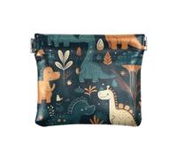 Portamonete da donna in pelle PU carino borse cosmetiche per la borsa per le donne disegni di dinosauri e piante, Multicolore, 1 size, Moderno/adattabile